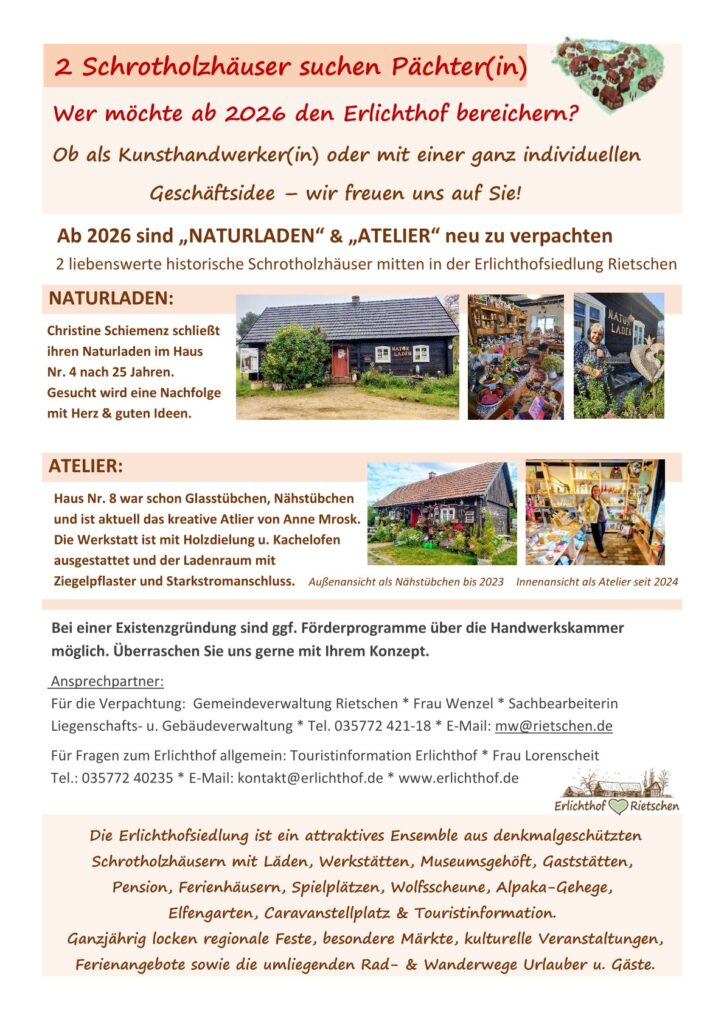 Bild Schrotholzhäuser suchen Pächter