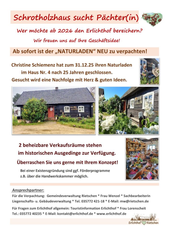 Der NATURLADEN wird neu verpachtet ab 2026